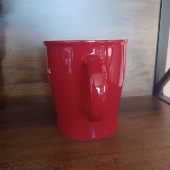 Starbucks 2008 Ceramic Coffee Tea Red With White Logo Mug Cup - Picture 2 of 10